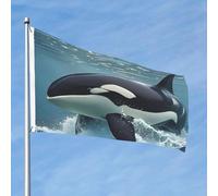 Bandiera orca killer whale 2x3 Ft Double Sided No Fade Welcome Garden Flag Yard Flag Con Ottone Outdoor Banner Decor Per Cortile Portico Prato Decor