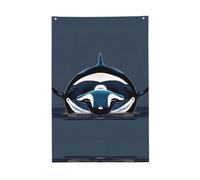 Bandiera Orca Killer Whale dai colori vivaci, 0,6 x 0,9 m, per esterni, bandierine con occhielli in poliestere di alta qualità
