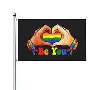 Bandiera Orgoglio Arcobaleno Sii Te Stesso Colore Vivido Bannière Doppie Cuciture Garden Flag Per Bar Giardino Interno 3X5Ft