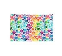 Bandiera orizzontale a quattro fori con cuori arcobaleno, morbida e resistente allo sbiadimento, da appendere alla parete per la stanza del college