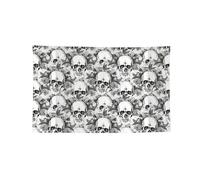 Bandiera orizzontale a quattro fori con scheletro stampato, morbida e resistente allo sbiadimento, da appendere alla parete per la stanza del college