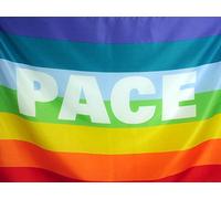 BANDIERA PACE 100 x 70 cm PEACE FLAG Scritta in Italiano