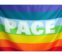 Bandiera Pace 70x100cm in Tessuto Nautico Antivento da 115g/m², Bandiera Pace 70x100cm Lavabile, Dotata di due fori in metallo per una maggiore praticità nell'uso della bandiera