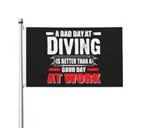Bandiera Pace A Bad Day At Diving Is Better Than A Good Day At Work Doppia Faccia Striscione Robuste Decorazioni Da Esterno Per Letto Balcone Domestiche 3X5 Ft