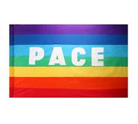 Bandiera Pace Arcobaleno 90x150cm, Dell'Ucraina, Rainbow Flag per Interno, Esterno, Giardino (A)