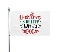Bandiera Pace Christmas Is Better With A Dog Con 2 Occhielli Striscione Appendere Bandiere Giardino Per Vacanza Parete Casa 3X5 Ft