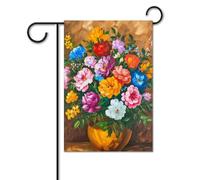 Bandiera Pace Colorful Flowers Con 2 Occhielli Bandiera Verticale Garden Resistente Alle Intemperie Segnali Da Giardino Per Esterni Casa Decorazioni 12X18 Inch
