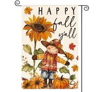 Bandiera Pace Fall Scarecrow Happy Fall Y'All Autumn Rustic Con 2 Occhielli Bandiera Verticale Garden Appendere Segnali Da Giardino Per Attività Interni Domestiche 12X18 Inch