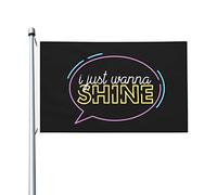 Bandiera Pace I Just Want To Shine The Neon Light Doppia Faccia Striscione Con 2 Occhielli Bandiere Giardino Per Strada Prato Balcone 3X5 Ft