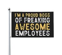 Bandiera Pace I'M A Proud Boss Of Freaking Awesome Employees Con 2 Occhielli Bandiera Verticale Garden Appendere Decorazioni Da Esterno Per Prato Interni Estate 3X5 Ft