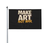 Bandiera Pace Make Art Not War Con 2 Occhielli Bandieradacortile Robuste Striscione Da Giardino Per All'Aperto Estate Prato 3X5 Ft