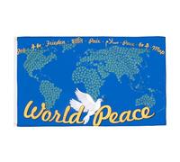 BANDIERA PACE NEL MONDO CON CARTA 90x60cm - BANDIERA DELLA PACE 60 x 90 cm - AZ FLAG