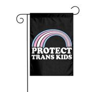 Bandiera Pace Protect Trans Kids Robuste Bandiera Di Benvenuto Doppia Faccia Decorazioni Da Esterno Per Interni Parete Festa 12X18 Inch
