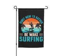 Bandiera Pace Right Now I'D Rather Be Wake Surfing Doppia Faccia Bandiera Da Giardino Robuste Segnali Da Giardino Per Interni Celebrazioni Camere 12X18 Inch