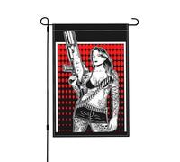 Bandiera Pace Women Mafia Robber Bandits With G-Uns Con 2 Occhielli Bandiera Appendere Striscione Da Giardino Per Balcone Attività Cortile 12X18 Inch