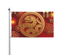 Bandiera Pace Year Of The Snake 2025 Happy Chinese New Year Con 2 Occhielli Striscione Resistente Alle Intemperie Decorazioni Da Giardino Per Balcone Letto Camere 3X5 Ft