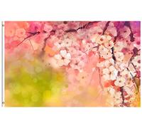 Bandiera Painting Cherry Flower Spring Flower Nature Stagione Bandiera Decorazione Prova Di Sbiadimento Striscione All'Aperto, Per Eventi, Balcone, Feste Strada, 90x150cm