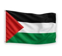 Bandiera Palestina 90x150cm Tessuto Resistente e Idrorepellente con Occhielli in Ottone e Cuciture Rinforzate contro gli Strappi Stendardo Simbolo di Pace nel Mondo per Balconi e Sfilate