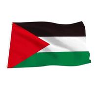 Bandiera Palestina, Bandiera Italiana Grande Resistente Alle Intemperie 90X150 cm, Con 2 Occhielli In Ottone Cuciture Doppie Robuste, Fettuccia Di Rinforzo Per Festa Nazionale