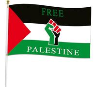 Bandiera Palestinese in poliestere 100D con occhielli in ottone, ideale come regalo islamico per esterni e interni, 90 x 150 cm, ideale come regalo islamico per esterni e interni