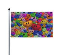 Bandiera Palloncino Con Faccina Sorridente Doppie Cuciture Garden Flag Poliestere Bannière Per Interno Activités Sportives Home 3X5Ft