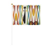 Bandiera palmare a forma di gatto di arte moderna della metà del secolo Celebrazione Eventi Reali Bbq Decorazione del partito Porti Evento Decorazioni da giardino