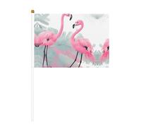 Bandiera palmare con fenicottero rosa - 14 x 20,8 cm - adatta per feste, eventi sportivi, celebrazioni