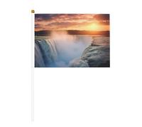 Bandiera palmare con grafica con cascate magnifiche - 14 x 20,8 cm - adatta per feste, eventi sportivi, celebrazioni