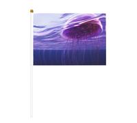 Bandiera palmare con meduse oceaniche, 14 x 20,8 cm, adatta per feste, eventi sportivi, celebrazioni
