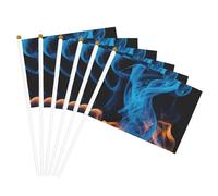 Bandiera palmare con stampa di fiamme blu, bandiere versatili per matrimoni, compleanni, vacanze, sport, parate, spettacoli