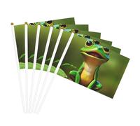 Bandiera palmare con stampa rana verde, bandiere versatili per matrimoni, compleanni, vacanze, sport, parate, spettacoli