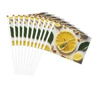 Bandiera palmare gialla con stampa limone, bandiere versatili per matrimoni, compleanni, vacanze, sport, parate, spettacoli