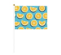 Bandiera palmare grafica con zeppe di limone, 14 x 20,8 cm, adatta per feste, eventi sportivi, celebrazioni