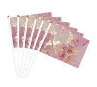 Bandiera palmare rosa con stampa in marmo versatile bandiere per matrimoni, compleanni, vacanze, sport, parata, spettacolo