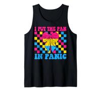 Bandiera pansessuale con scritta "I Put The Pan In Panic LGBTQ" Canotta