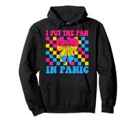 Bandiera pansessuale con scritta "I Put The Pan In Panic LGBTQ" Felpa con Cappuccio