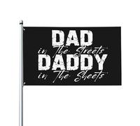 Bandiera "Papà per strada, papà tra le lenzuola" 3x5 - Divertente striscione da giardino per esterni con due occhielli