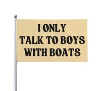 Bandiera "Parlo solo con ragazzi con barche", 3x5 piedi, striscione per casa con occhielli in ottone, bandiera da giardino per esterni, cartello in poliestere