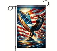 Bandiera Patriotic American Bald Eagle Bandiere Da Giardino Classica Rinforzo Flag Per Ristoranti Conferenza Giardino 70X102Cm