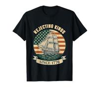 Bandiera patriottica americana vintage respingendo i re dal 1776 Maglietta