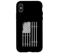 Bandiera Patriottica Bilanciere Design Forza e Fitness Orgoglio Custodia per iPhone X/XS