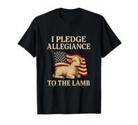 Bandiera patriottica con Scritta I Pledge Allegiance to The Lamb Maglietta