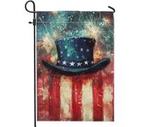Bandiera patriottica da giardino, decorazione per fuochi d'artificio, decorazione stagionale per il giorno dell'indipendenza, striscione festivo su entrambi i lati per celebrazioni all'aperto, 30,5 x