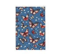 Bandiera patriottica da giardino di benvenuto con farfalla, 0,6 x 0,9 m, doppia faccia, non sbiadisce, per casa, cortile, cortile, cortile, prato, decorazione esterna