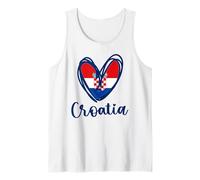 Bandiera patriottica della Croazia Carino Cuore Croato Mappa Bandiera Ragazze Bambini Canotta