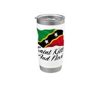 Bandiera patriottica di Saint Kitts e Nevis, per uomini, donne, bambini, Kittitia Bicchiere termico in acciaio inox doppia parete
