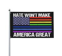 Bandiera patriottica "L'odio non renderà grande l'America", 3x5 piedi, cartello da giardino