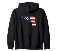 Bandiera patriottica USA Automatica Pistola Diritti Design Felpa con Cappuccio
