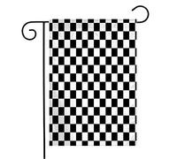 Bandiera Pattern Textile Black Abstract White Classic Checkered Tile Chess Formula Seamless Board Tessuto Da Esterno Striscione All'Aperto, Per Giardino, Feste Estive, 30x45cm