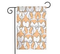 Bandiera Pembroke With Pattern Hand Template Drawn Dogs Repetition Breed Animals Wildlife Doodle Decorazione Bandiera Di Benvenuto, Per Feste Estive, Balcone, 30x45cm